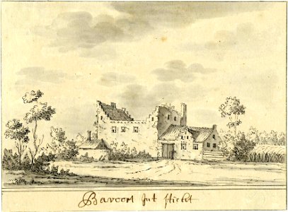 HUA-201086-Gezicht op de ruïne van het huis Bavoord bij Leusden