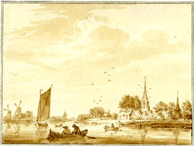 HUA-200584-Gezicht op de Lek bij het dorp Jaarsveld