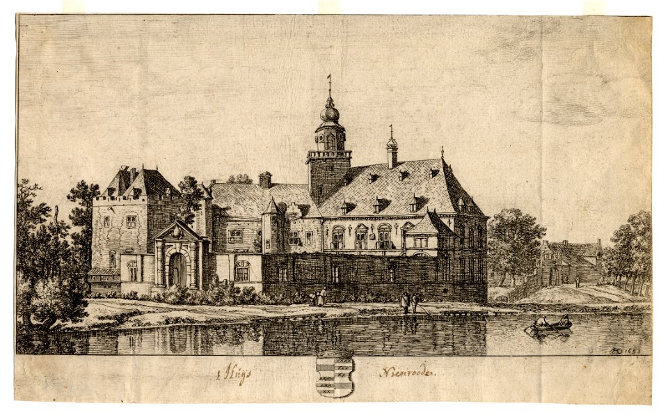 HUA-201669-Gezicht over de Vecht op het kasteel Nijenrode bij Breukelen uit het zuidoostenNB Het kasteel heeft tegenwoordig het adres Straatweg 25 te Breukelen
