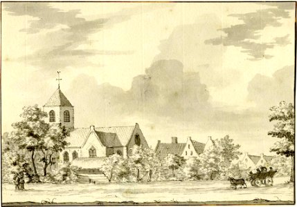 HUA-200593-Gezicht in Jutphaas met de Nederlands Hervormde kerkNB De gemeenten Jutphaas en Vreeswijk zijn per 1 juli 1971 samengevoegd tot de nieuw gevormde geme