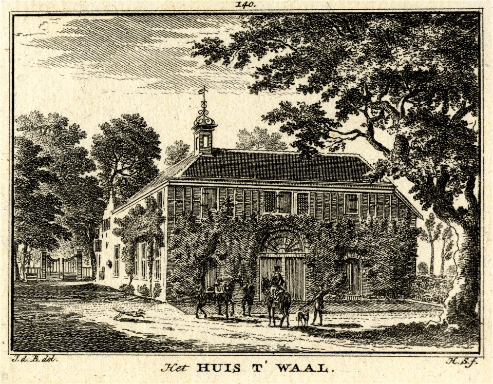 HUA-202057-Gezicht op de zij en de achtergevel van het huis t Waal te t WaalNB De gemeente Tull en t Waal is per 1 juli 1961 bij de gemeente Houten gevoegd
