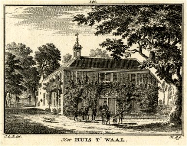 HUA-202057-Gezicht op de zij en de achtergevel van het huis t Waal te t WaalNB De gemeente Tull en t Waal is per 1 juli 1961 bij de gemeente Houten gevoegd