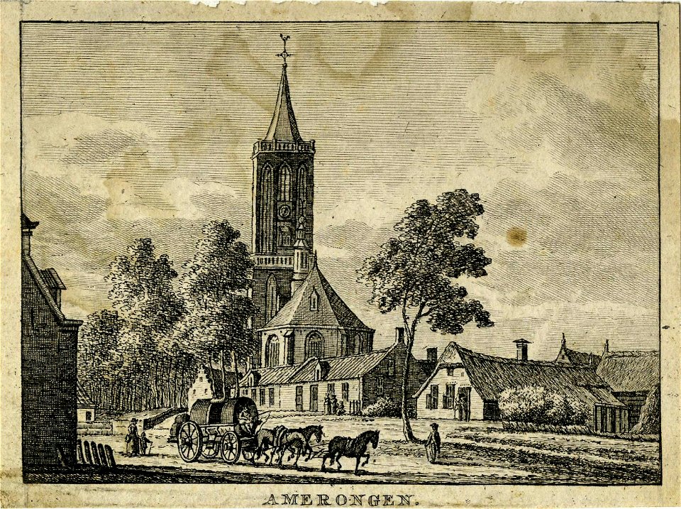 HUA-200346-Gezicht in het dorp Amerongen met de Nederlands Hervormde kerk