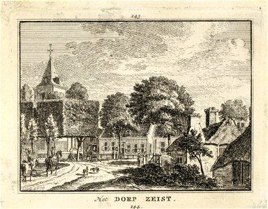 HUA-200984-Gezicht in het dorp Zeist met linksachter de toren van de Nederlands Hervormde kerk