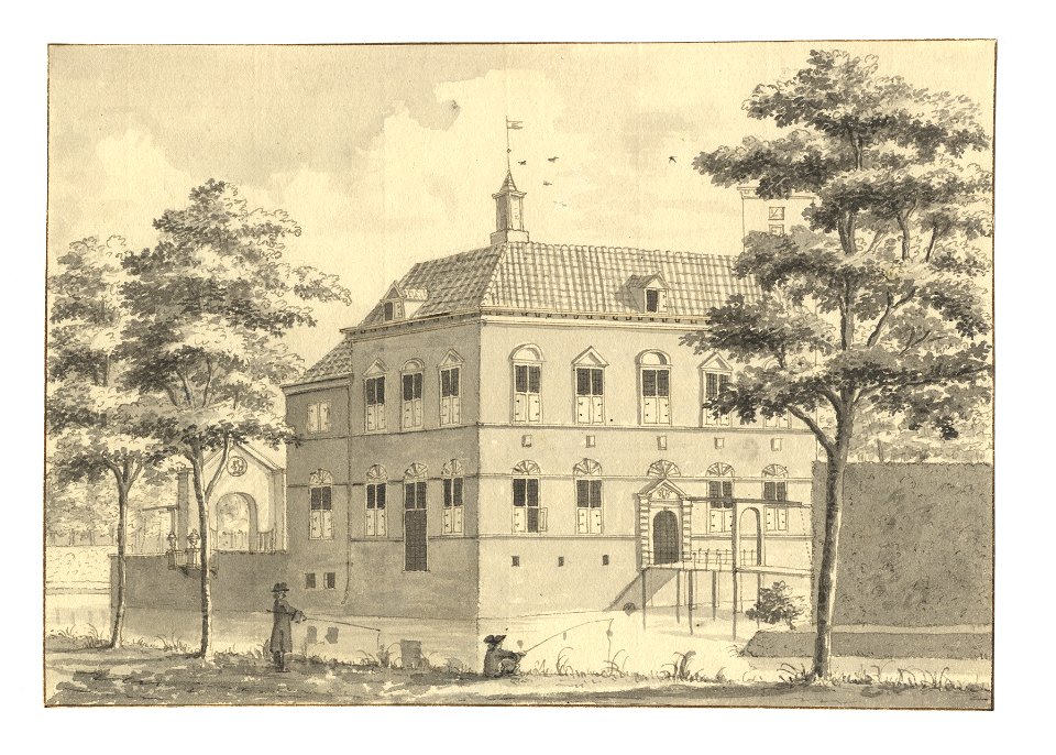 HUA-201674-Gezicht op de zij en de voorgevel van de vleugel uit 1632 van het kasteel Nijenrode bij Breukelen uit het noordoostenNB Het kasteel heeft tegenwoordig