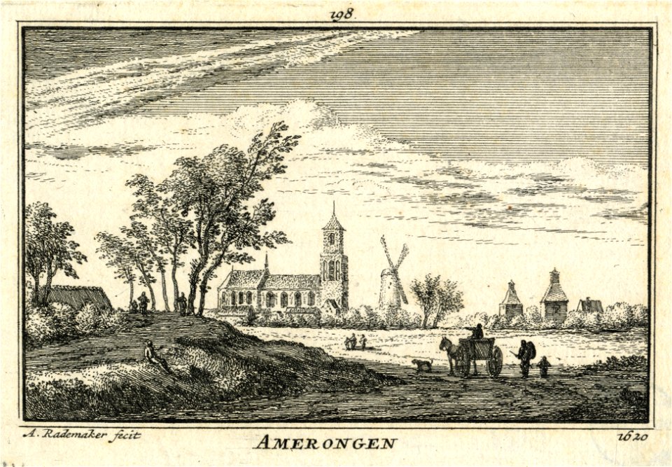 HUA-200342-Gezicht op het dorp Amerongen uit het noorden