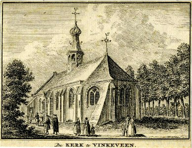 HUA-200858-Gezicht op de Nederlands Hervormde kerk te Vinkeveen uit het zuidoosten