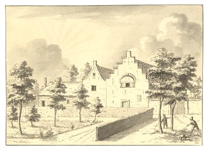 HUA-201710-Gezicht op de boerderij naast het huis Oostbroek bij De Bilt