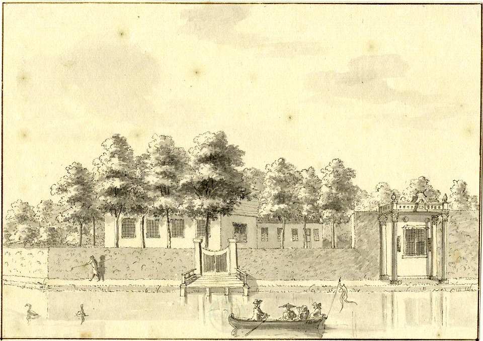 HUA-201126-Gezicht over de Vaartsche Rijn op het huis De Bongenaar bij Jutphaas