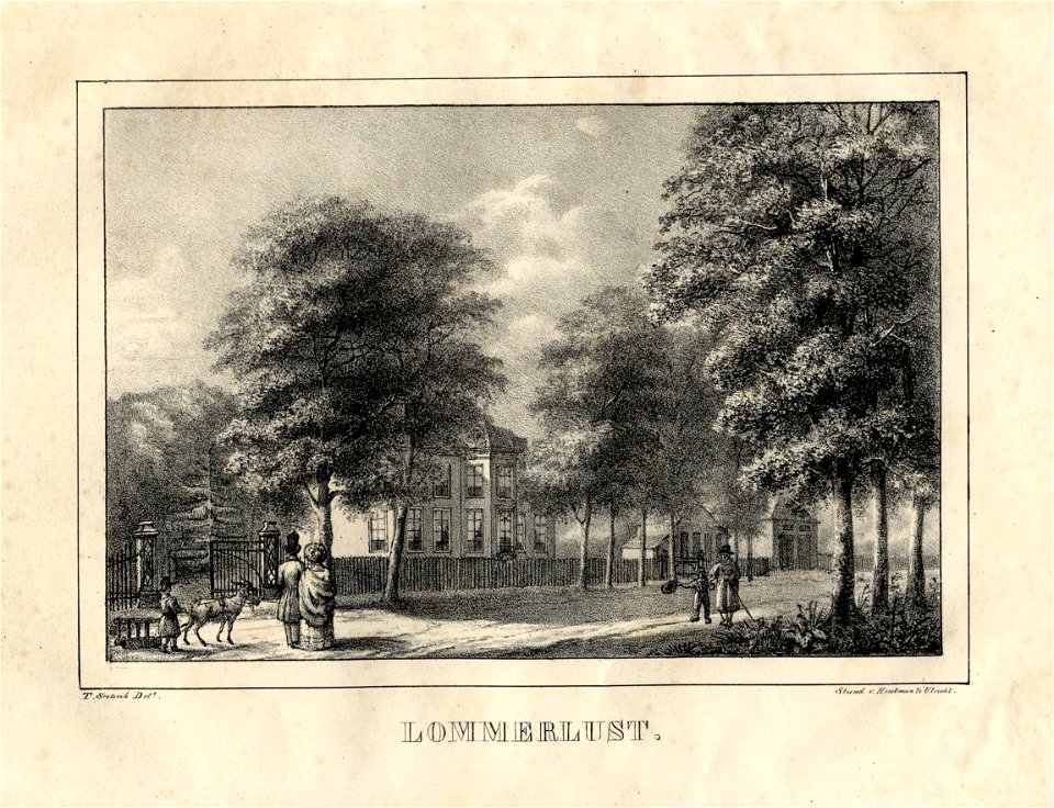 HUA-201547-Gezicht op de zij en de voorgevel van het huis Lommerlust te Zeist