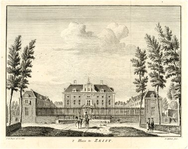 HUA-202125-Gezicht op de voorgevel van het slot Zeist te Zeist metde beide zijvleugels