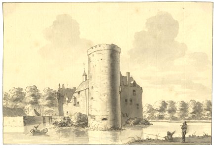 HUA-201915-Gezicht op het kasteel Sterkenburg te Driebergen uit het zuidoostenNB De gemeenten Driebergen en Rijsenburg zijn per 1 mei 1931 samengevoegd tot de ge