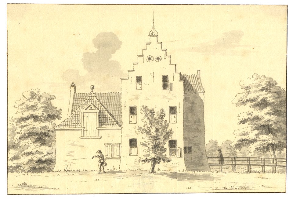 HUA-201574-Gezicht op de zijgevel van het huis Ter Mey bij HaarzuilensNB De gemeente Haarzuilens is per 1 januari 1954 opgenomen in de gemeente Vleuten De Meern 