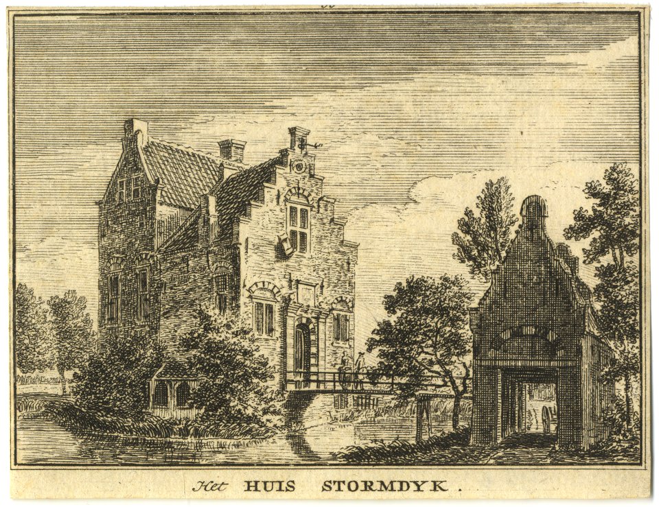 HUA-201926-Gezicht op het huis Stormerdijk te Jutphaas uit het zuidwesten met rechts het poortgebouw op de voorburchtNB De gemeenten Jutphaas en Vreeswijk zijn p