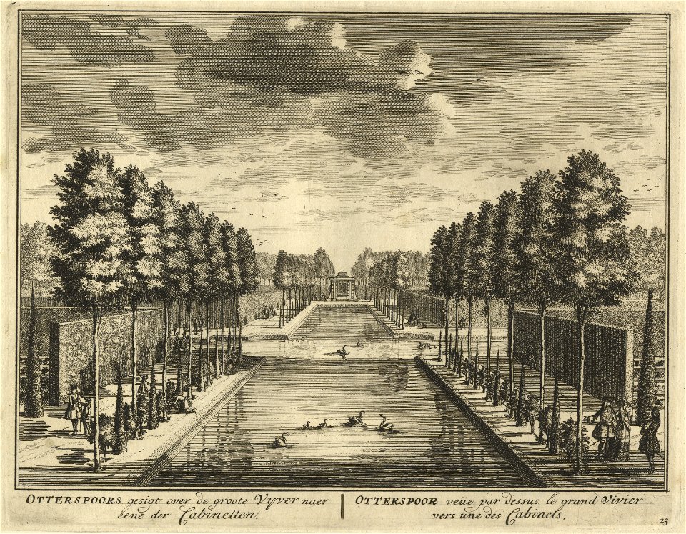 HUA-201779-Gezicht op de grote vijver in de tuin van de buitenplaats Otterspoor aan de Vecht bij Maarsseveen