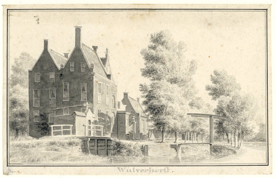 HUA-202116-Gezicht op het huis Wulvenhorst aan de Kromwijkerdijk te Linschoten met op de voorgrond de Kromwijkse Wetering