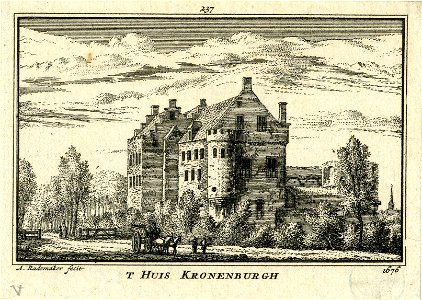 HUA-201480-Gezicht op het kasteel Kronenburg bij Loenen met rechts het in 1672 verwoeste gedeelte