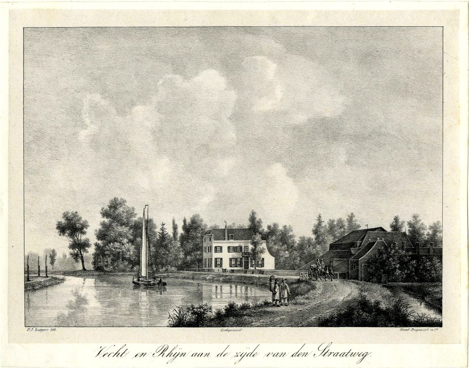HUA-202032-Gezicht op een bocht van de Vecht bij Breukelen met het huis Vecht en Rhijn rechts de voormalige pannen en tegelfabriek GeijtensteinNB De pannen en te