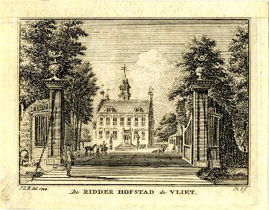 HUA-201982-Gezicht vanaf het toegangshek over het voorplein op de voorgevel van het huis Te Vliet bij Lopikerkapel gemeente Lopik 