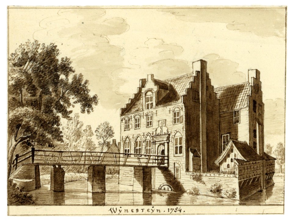 HUA-202096-Gezicht op het kasteel Wijnestein te Jutphaas uit het noordwestenNB De gemeenten Jutphaas en Vreeswijk zijn per 1 juli 1971 samengevoegd tot de nieuw 