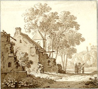 HUA-201330-Gezicht op de geruïneerde kapel van het kasteel De Haar bij Haarzuilens op de voorgrond de muurresten van het noordelijke transept daarachter het verb