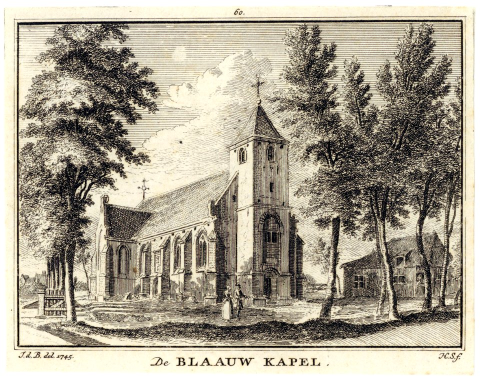 HUA-200442-Gezicht op de Nederlands Hervormde kerk te Blauwkapel uit het noordwesten