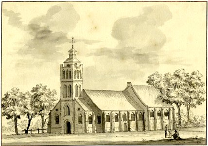 HUA-200945-Gezicht op de Nederlands Hervormde kerk te Westbroek uit het zuidwesten