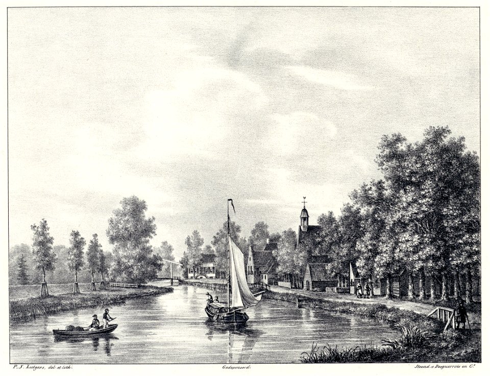 HUA-202229-Gezicht op de Vecht bij het dorp Zuilen uit het zuidoostenNB De gemeente Zuilen behoort sinds 1 januari 1954 tot de gemeente Maarssen