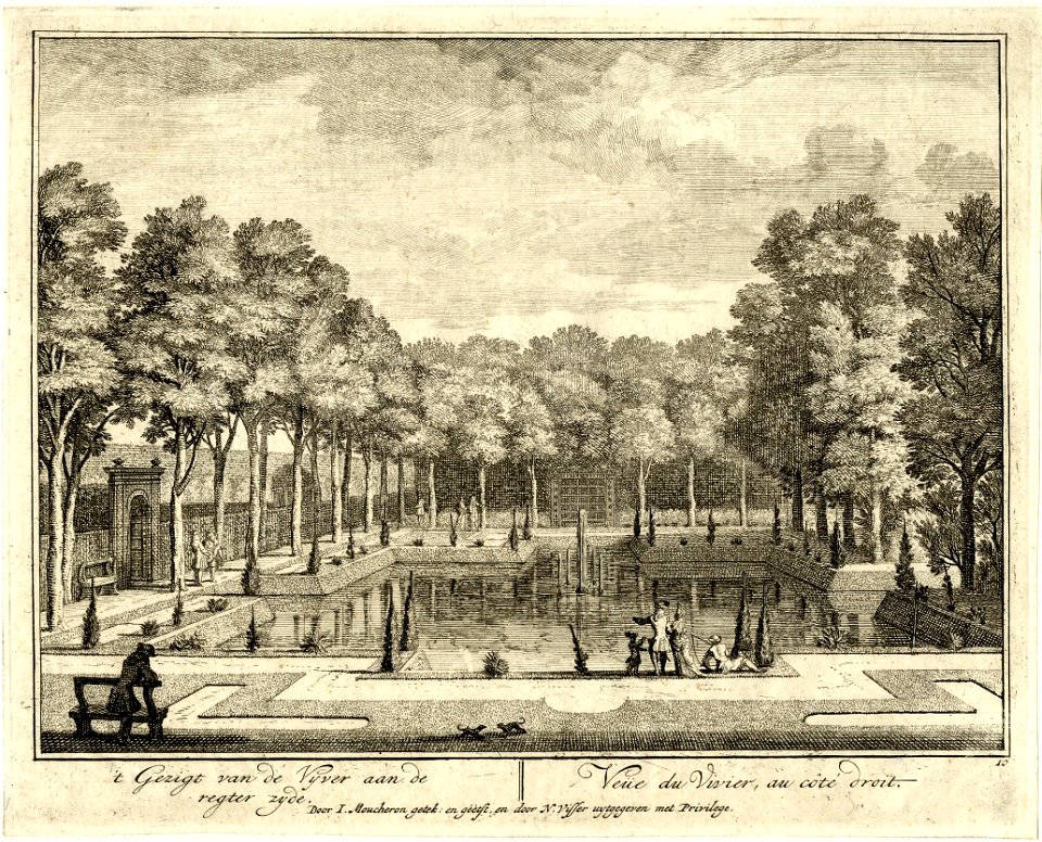 HUA-201396-Gezicht in de tuin van de buitenplaats Heemstede te Houten de vijver aan de rechterzijde