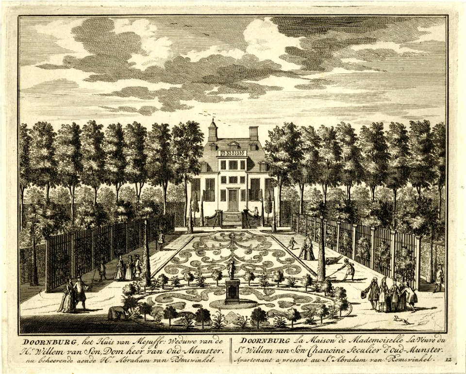 HUA-201192-Gezicht op de tuin en de voorgevel van het huis Doornburg te Maarssen