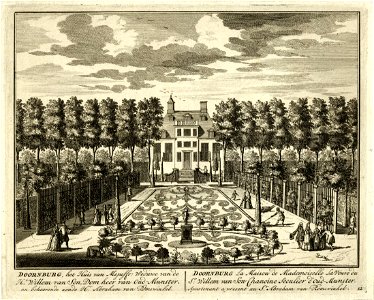 HUA-201192-Gezicht op de tuin en de voorgevel van het huis Doornburg te Maarssen