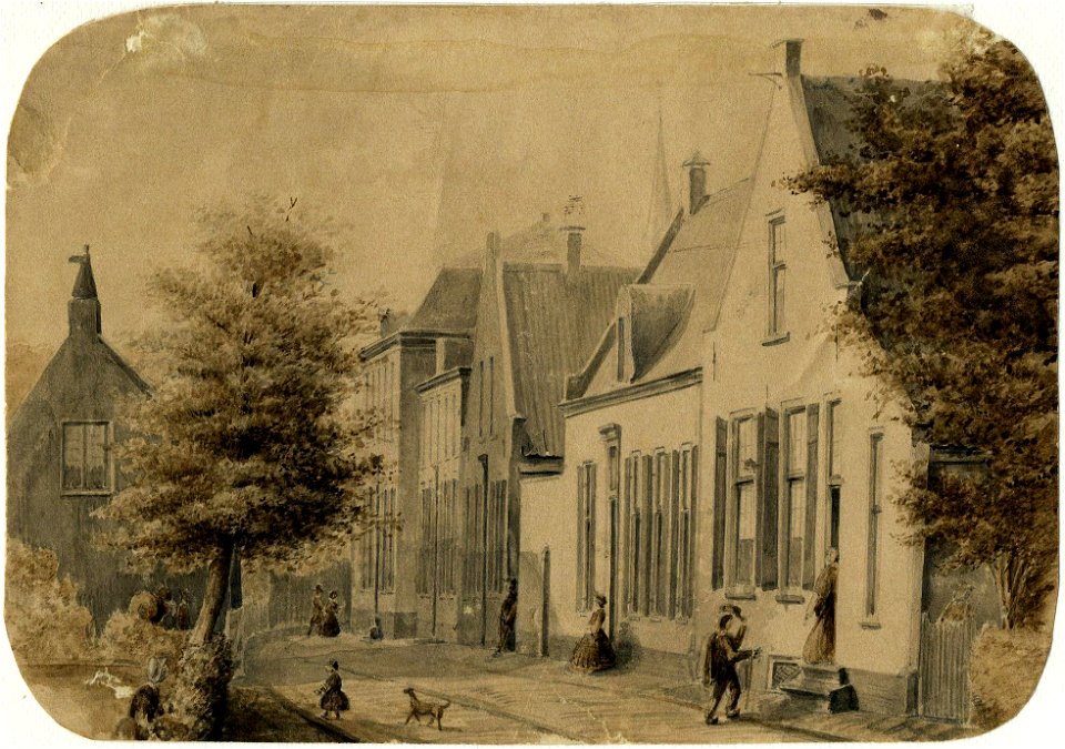 HUA-200655-Gezicht in de Dorpsstraat te Loenen met rechts het geboortehuis van de tekenaar Dorpsstraat 2 
