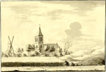 HUA-200528-Gezicht op de kerk van vermoedelijk Blaricum