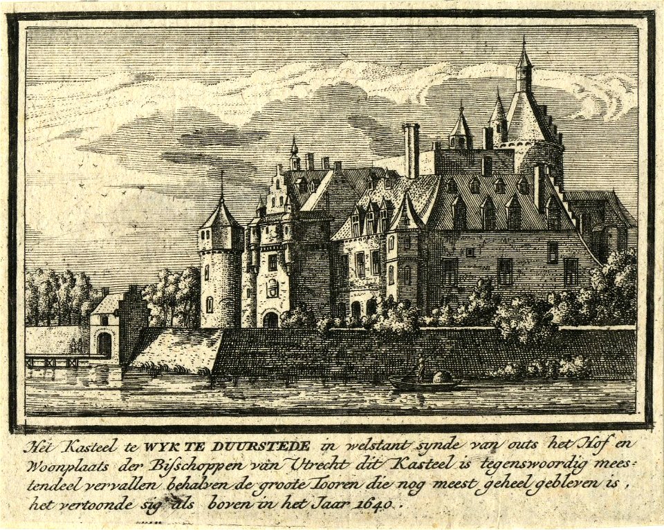 HUA-201197-Gezicht over de Lek op kasteel Duurstede bij Wijk bij Duurstede
