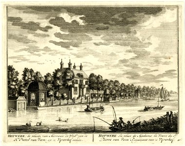 HUA-201445-Gezicht over de Vecht bij Breukelen op het huis Hofwerk uit het zuiden met rechts op de achtergrond het huis Vijverhof