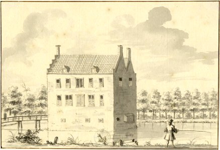 HUA-201123-Gezicht op het kasteel Bolenstein te Maarssen temidden van de slotgracht