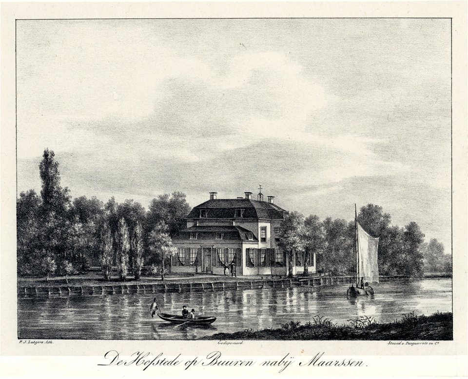 HUA-202406-Gezicht over de Vecht op de zij en de achtergevel van het huis op Buuren bij Maarssen