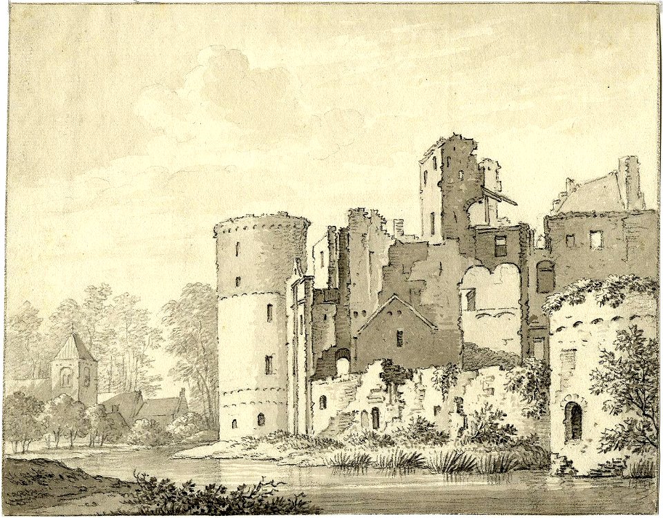 HUA-201324-Gezicht op de ruïne van het kasteel De Haar bij Haarzuilens uit het noordenNB De gemeente Haarzuilens is per 1 januari 1954 opgenomen in de gemeente V