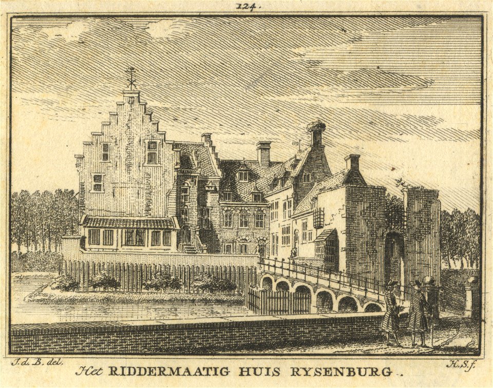 HUA-201844-Gezicht vanaf de voorburcht op het hoofdgebouw van het kasteel Rijsenburg bij Driebergen