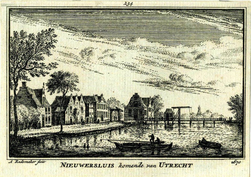 HUA-200770-Gezicht over de Vecht op Nieuwersluis uit het zuidwesten