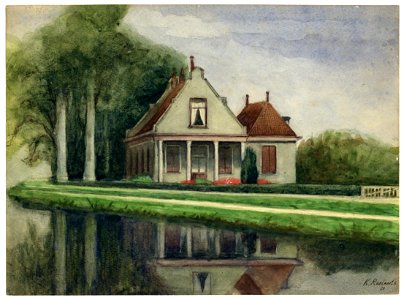 HUA-202436-Gezicht over de Leidsche Rijn op het huis Overvliet Zandweg 82 te De Meern NB De gemeente Vleuten De Meern is per 1 jan 2001 bij de gemeente Utrecht g