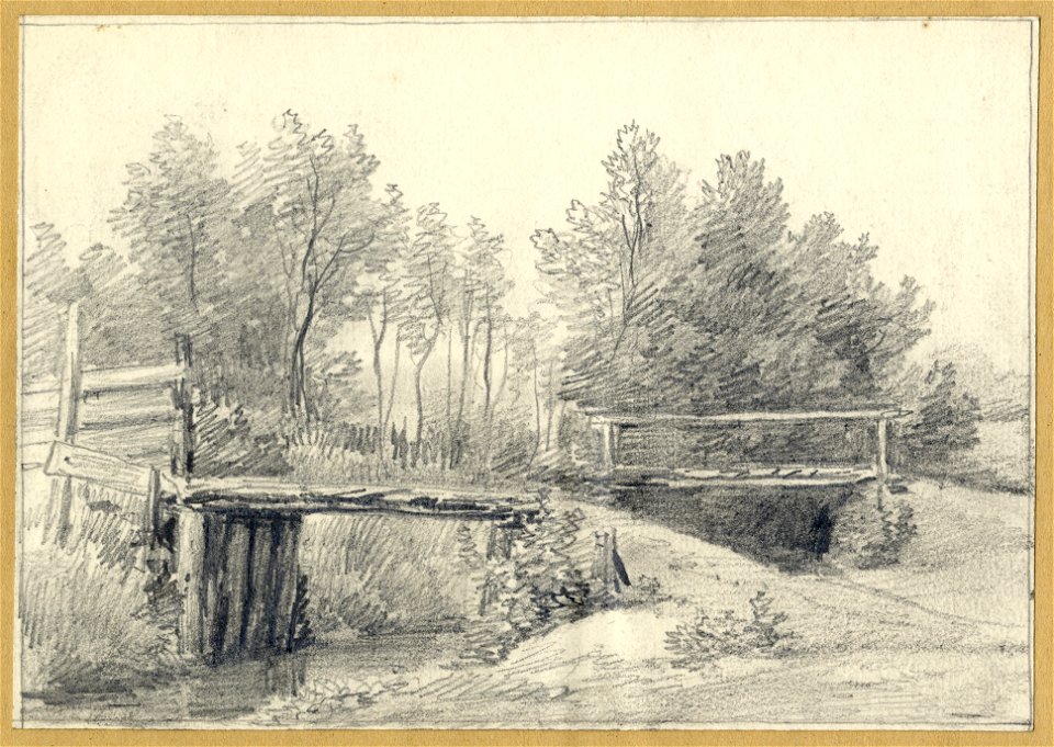 HUA-202552-Gezicht op een sloot met twee bruggetjes op de buitenplaats Beukenburg aan de Beukenburgerlaan bij Groenekan gemeente Maartensdijk NB De gemeente Maar