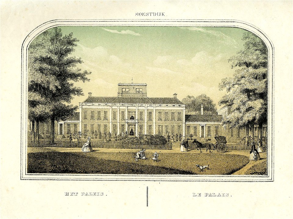 HUA-200834-Gezicht op de voorgevel van paleis Soestdijk te Baarn
