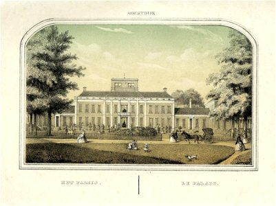 HUA-200834-Gezicht op de voorgevel van paleis Soestdijk te Baarn