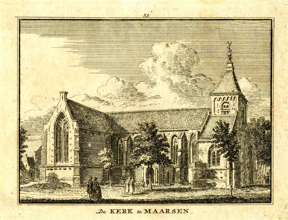 HUA-200690-Gezicht op de Nederlands Hervormde kerk te Maarssen uit het noordwesten