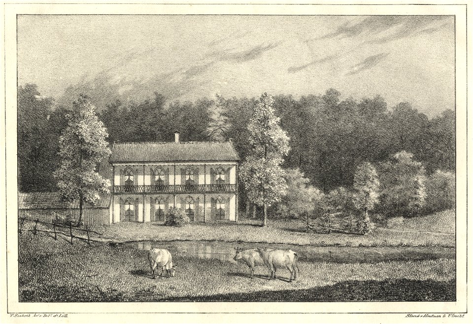 HUA-201609-Gezicht op het Warandehuis bij het kasteel Moersbergen bij Doorn