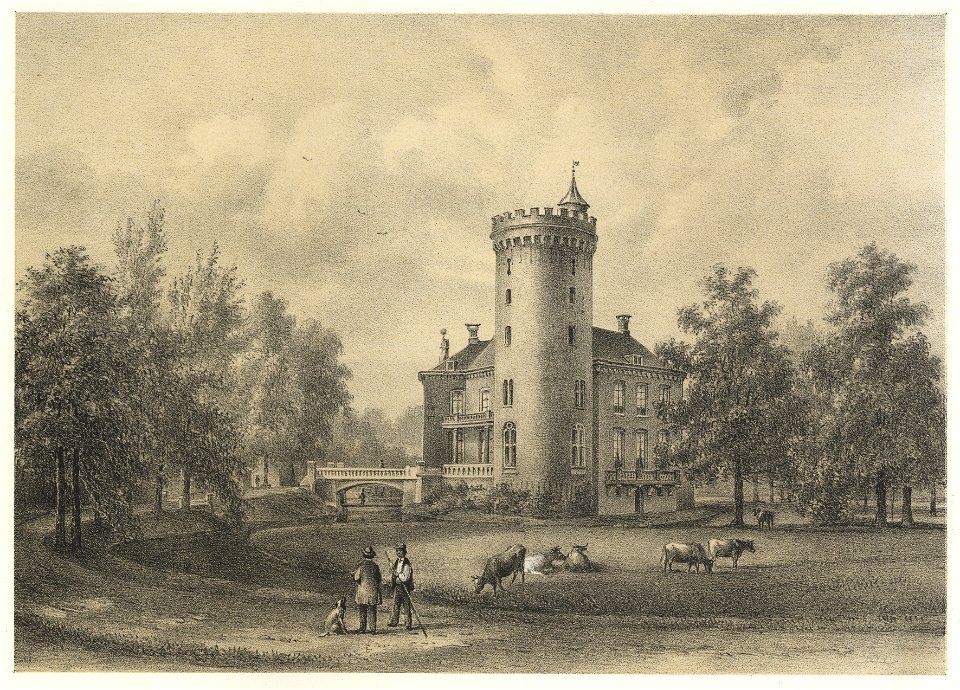 HUA-201944-Gezicht op het kasteel Sterkenburg te Driebergen uit het oosten met links de brug naar het voorterreinNB De gemeenten Driebergen en Rijsenburg zijn pe
