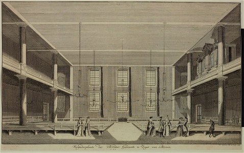 HUA-206394-Interieur van het kerkgebouw van de Broedergemeente te Zeist de kerkzaal