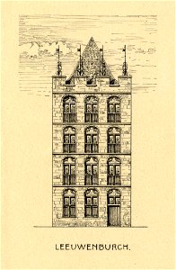 HUA-202652-Opstand van de gereconstrueerde voorgevel van het huis Leeuwenburg Oudegracht 307 te Utrecht