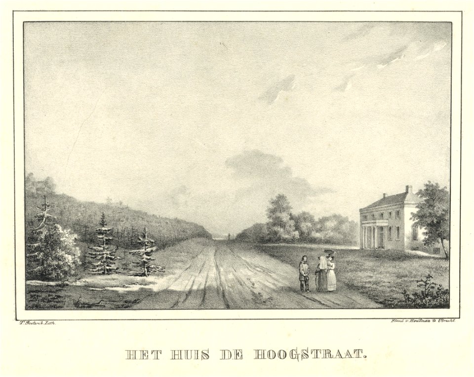 HUA-202386-Gezicht op de voor en de zijgevel van het huis De Hoogstraat aan de Rijksstraatweg te Leersum